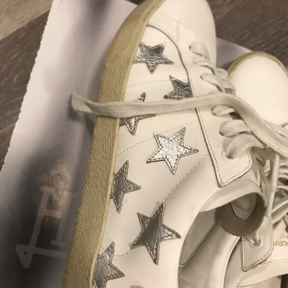 YSL Saint Laurent Stars Leather Sneakers - Picture 8 of 12